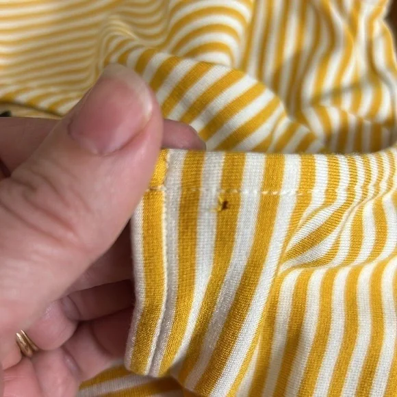 Ann Taylor Factory Bias Hem Tank Marigold Stripes Medium - Picture 7 of 9